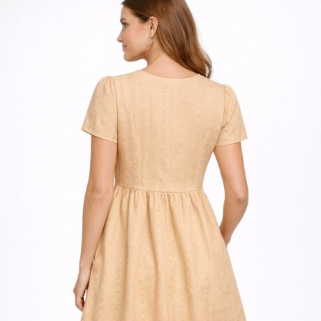 Vestidos broderie Beige