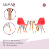 Juego de comedor Con Mesa Circular de 80cm + 2 Sillas Eames Rojo