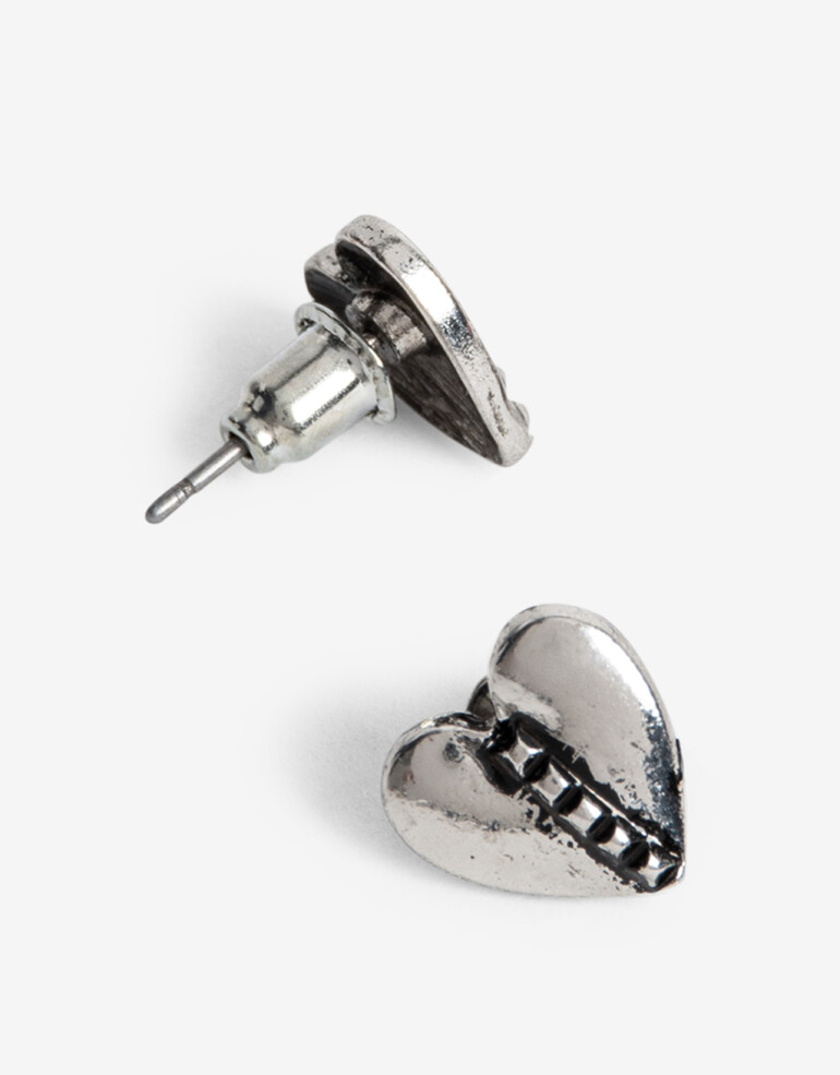 Aros Pasantes Folk Aros Pasantes Corazón Antique - Plateado Antique Silver