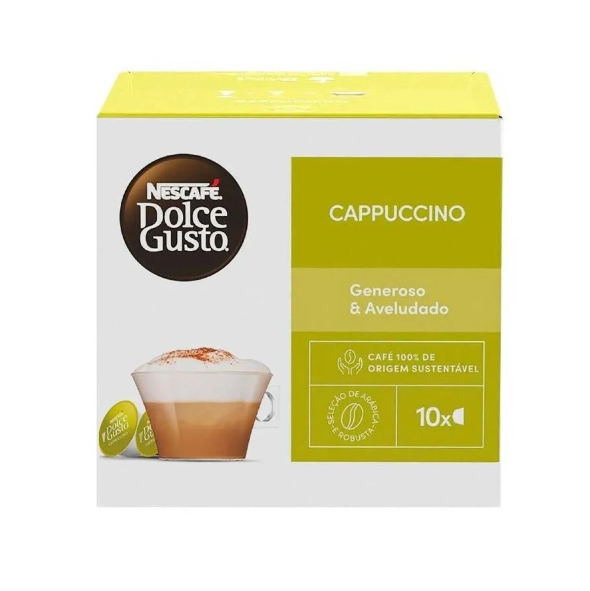 CAPSULAS DOLCE GUSTO NESCAFE CAPPUCCINO ENVOLVENTE ESPUMOSO X 10 CÁPSULAS RINDE 5 