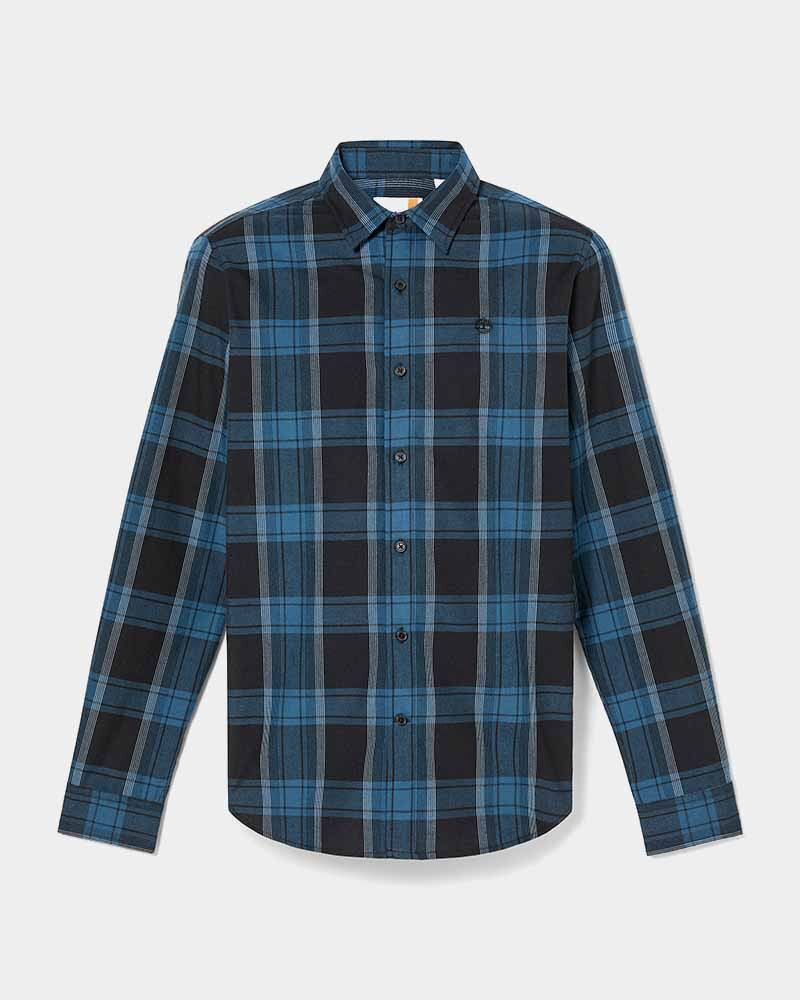 Camisa Herringbone Flannel Check Hombre Black Yd