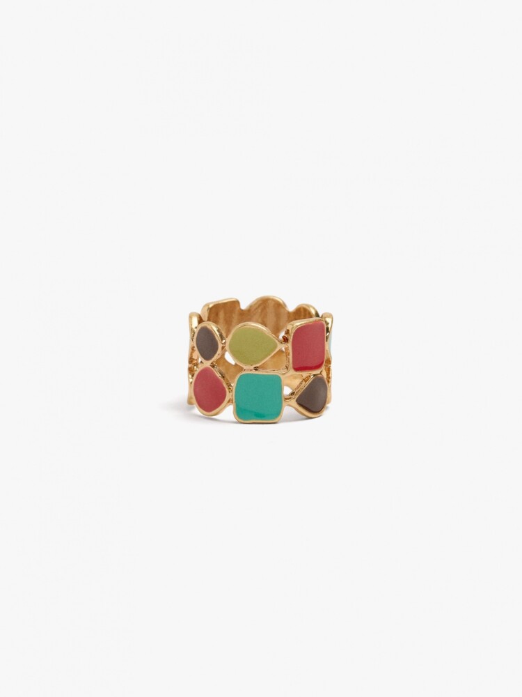 Anillo Ancho Esmalte Multicolor rosa