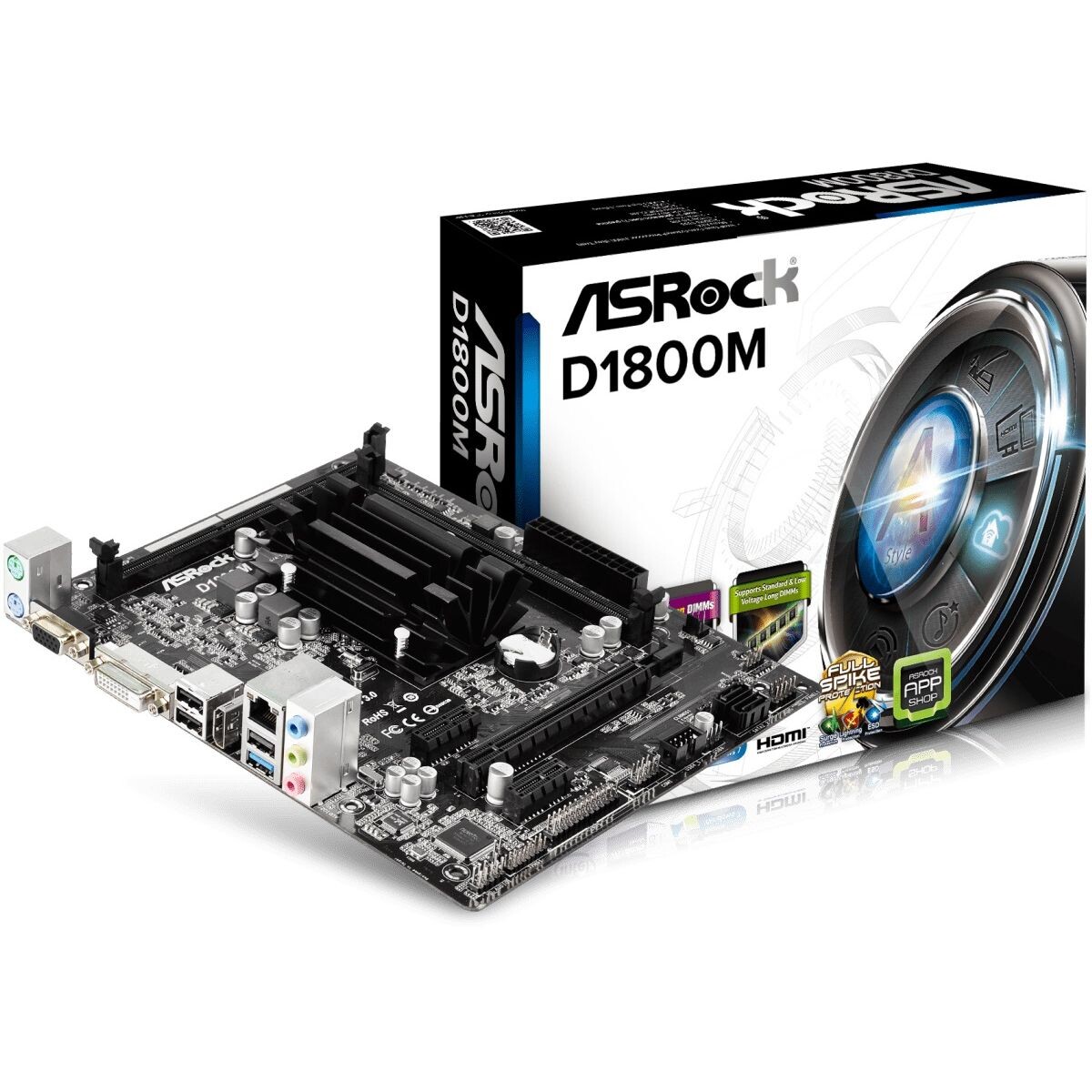 Motherboard Intel Asrock D1800M Cpu Onboard 