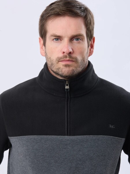 BUZO LEGACY 5537 1/2 CIERRE BICOLOR NEGRO