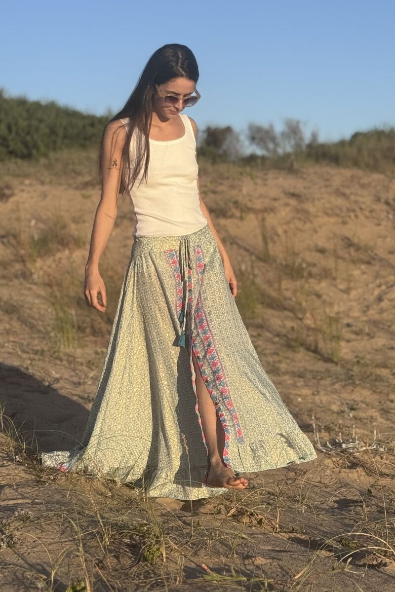 Pollera bella Celeste