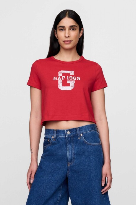 Remera Básica Crop Mujer Tomato Sauce