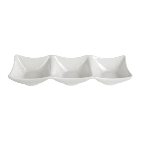 Copetinero de cerámica blanca con 3 divisiones Copetinero de cerámica blanca con 3 divisiones