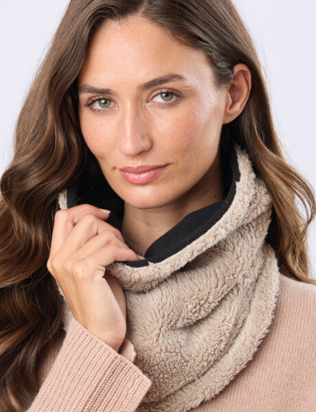 CUELLO POLAR Y SHERPA Negro Y Beige