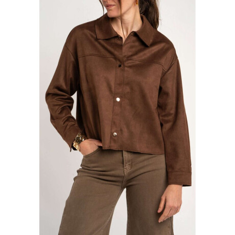 Camisa Gamuza Vegana Marron