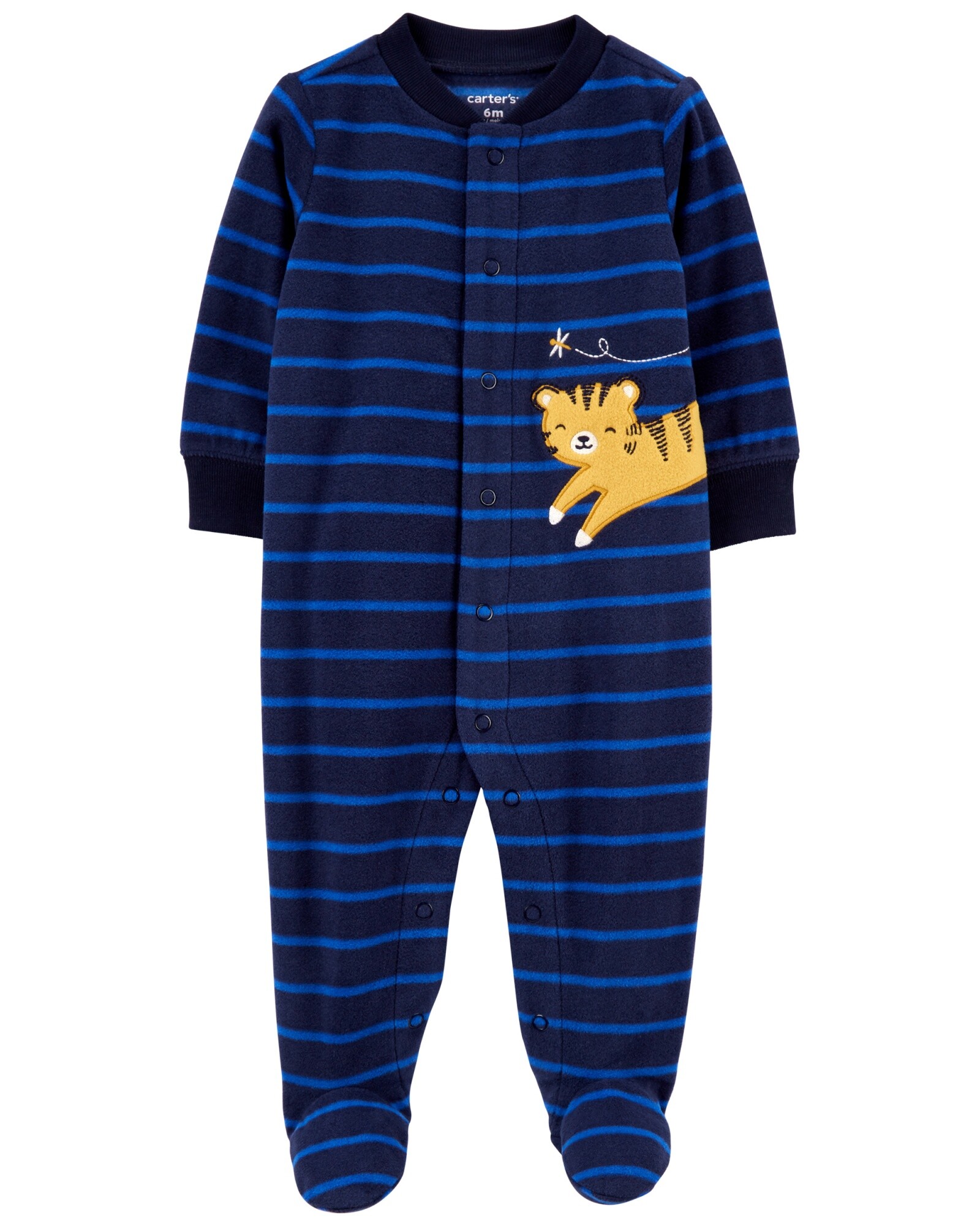 Pijama 1 pieza de micropolar con pie estampa tigre 0