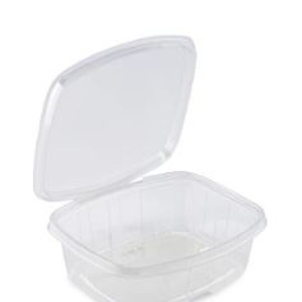 POTE BISAGRA PET RECTANGULAR CON LACRE 710 ML 18,3 x 15,5 x 5 CM TRANSPARENTE