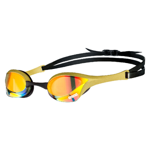 Lentes De Natacion Espejados Competición Adultos Arena Cobra Ultra Swipe Mirror Goggles Amarillo y Dorado