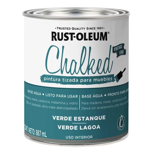 Esmalte Tizado Chalked 0.9L Rust-Oleum Verde Estanque