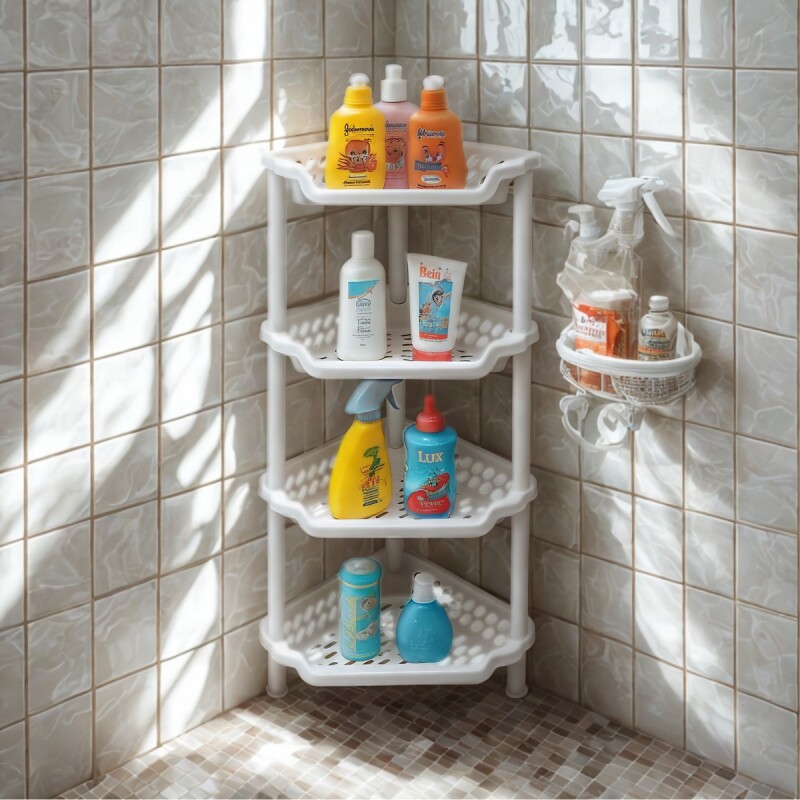 Porta shampoo 4 estantes BLANCO
