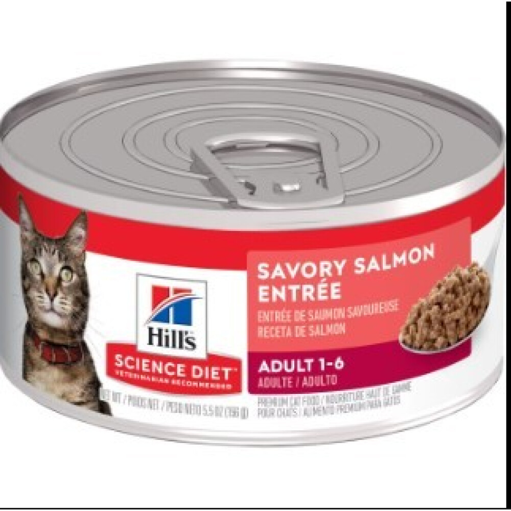 HILLS FELINE ADULT 1-6 SAV SALMON ENT 156 GR HILLS FELINE ADULT 1-6 SAV SALMON ENT 156 GR