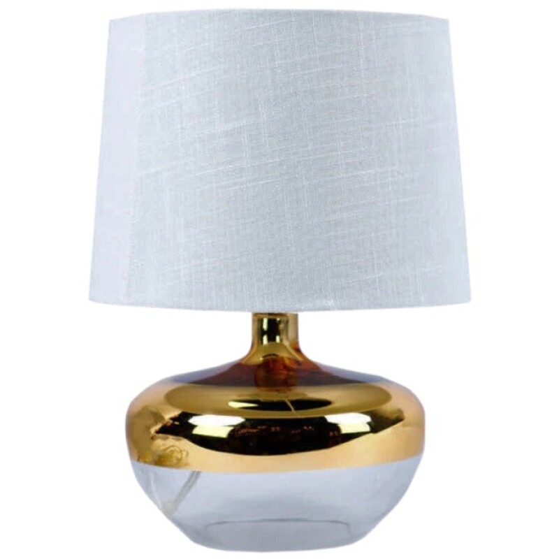 VELADOR DE MESA E27 VIDRIO Y BLANCO VELADOR DE MESA E27 VIDRIO Y BLANCO