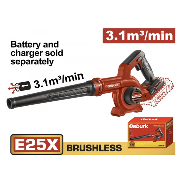 SOPLADORA A BATERIA 25V E25X 3.1M3/MIN SIN BATERIA SIN CARGADOR USO INDUSTRIAL O SOPLADORA A BATERIA 25V E25X 3.1M3/MIN SIN BATERIA SIN CARGADOR USO INDUSTRIAL O