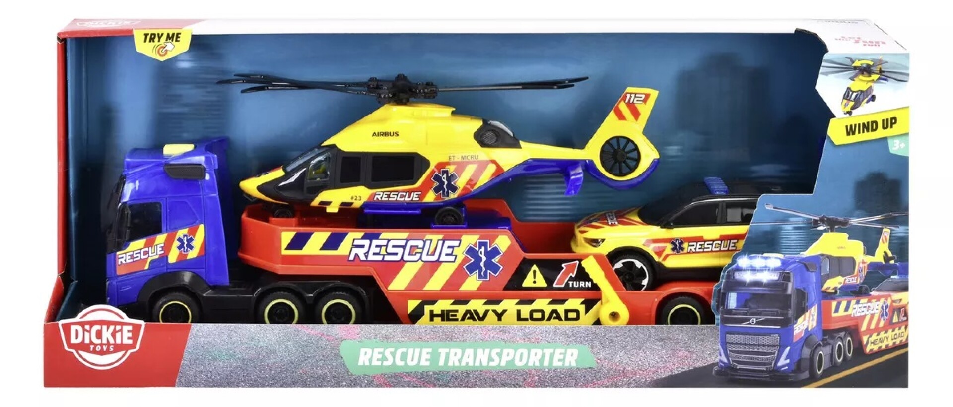 Dickie - Rescue Transporter Volvo Transportador, 40 Cm 