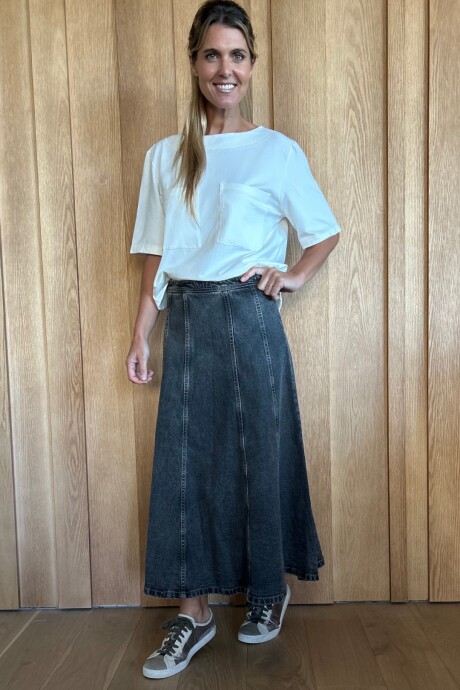 Pollera Mónaco Denim Negro Pizarra