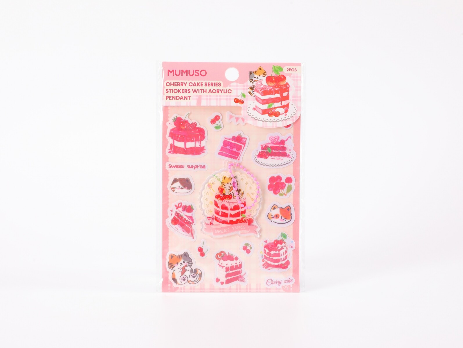 PEGATINAS DE CEREZA CAKE SERIES CON COLGANTE ACRÍLICO (2 HOJAS) 