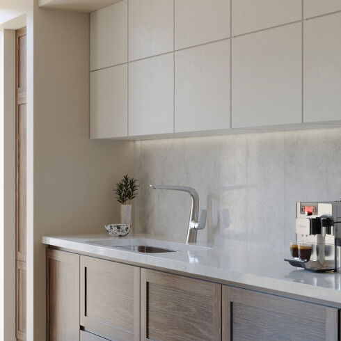 LAVATORIO MONOCOMANDO P/COCINA BRUSHED NICKEL GRIS-BRUSHED NICKEL