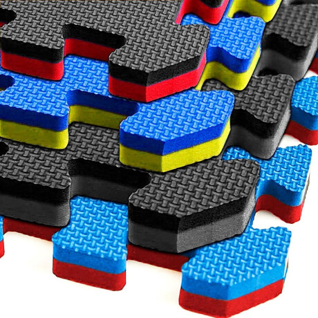 Piso Tatami Goma Eva Encastrable 1x1m 2cm Rojo / Azul