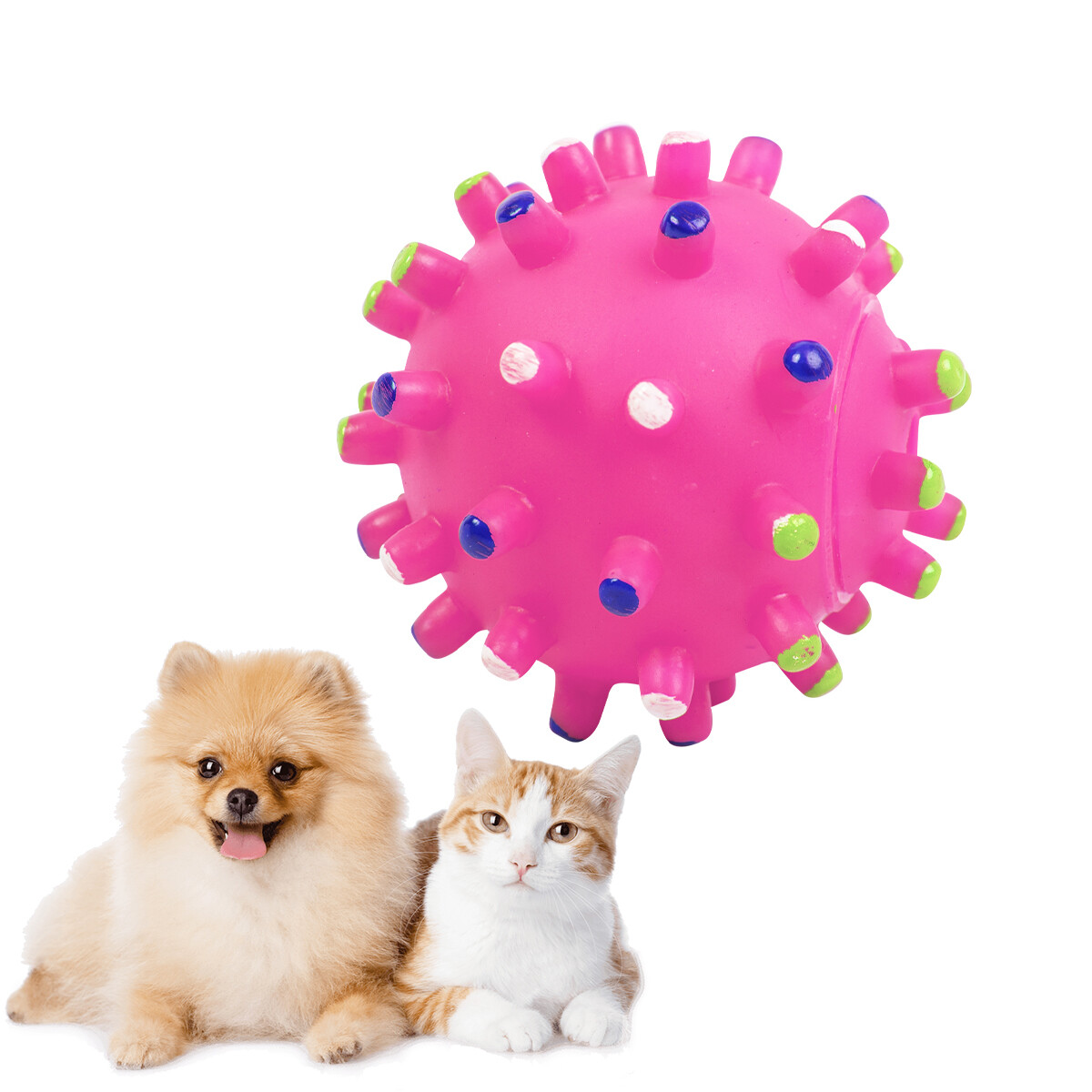 Pelota Con Chifle Juguete Para Perros 7 Centímetros - Color rosa 