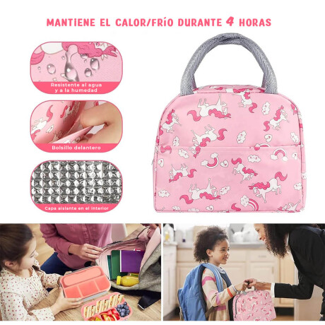 Set X27 Lunchera Térmica Tupper Vianda+ Botella+ Acc Rosa