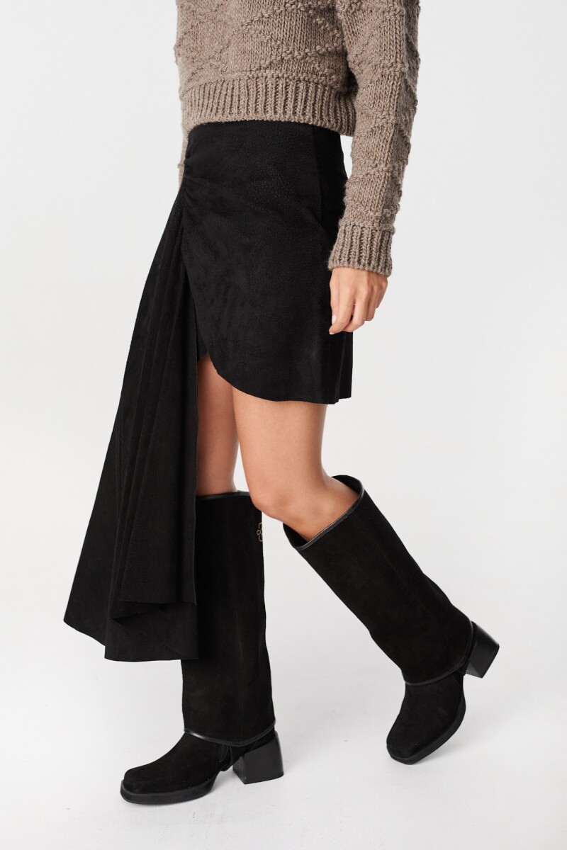 Falda Leather Lazo Negro