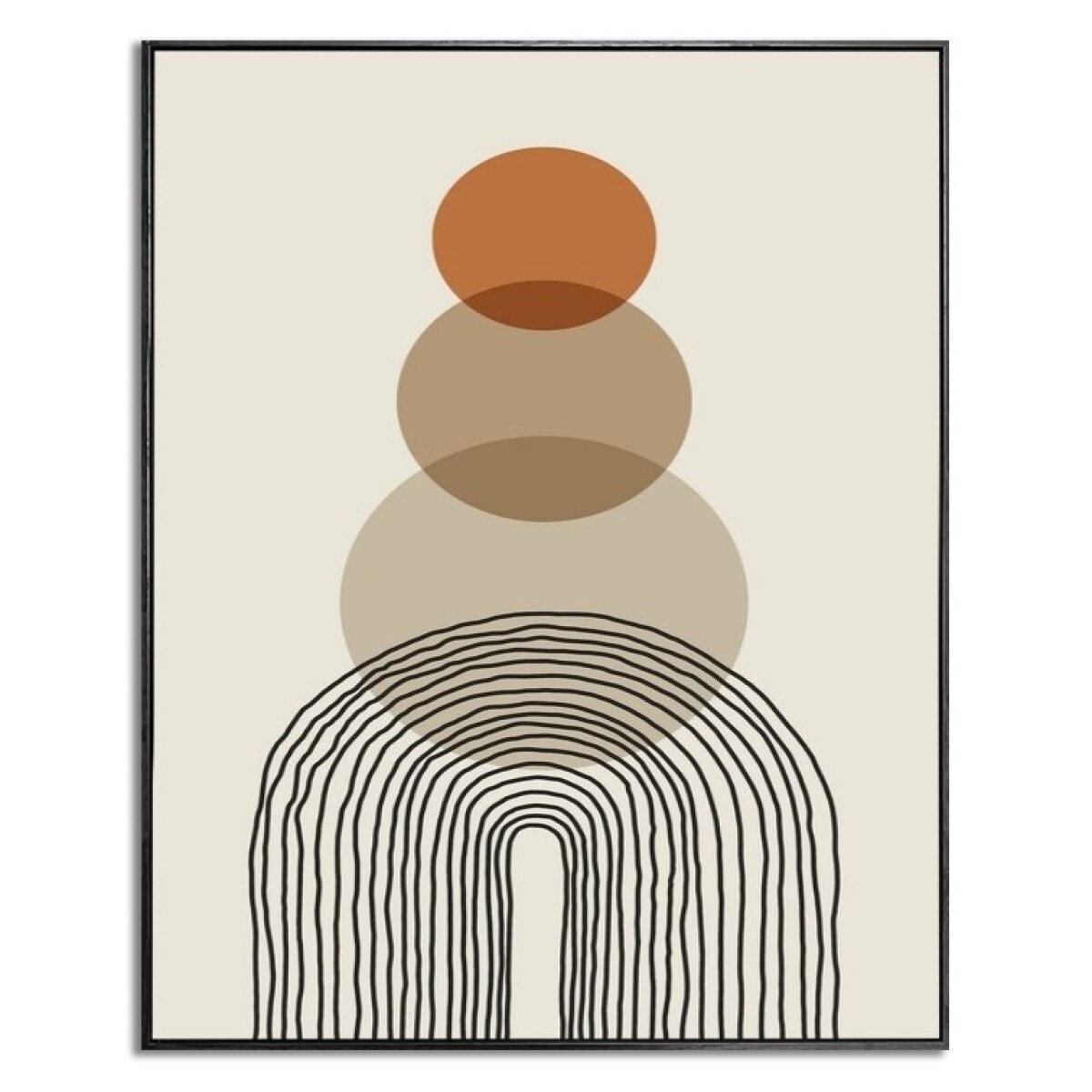 CUADRO CANVAS 40x50cm MARCO PIRAMIDE CIRCULOS 