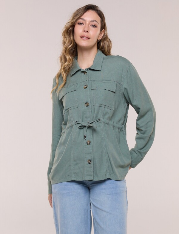 Sobrecamisa Utilitaria Con Cordón Ajustable OLIVA