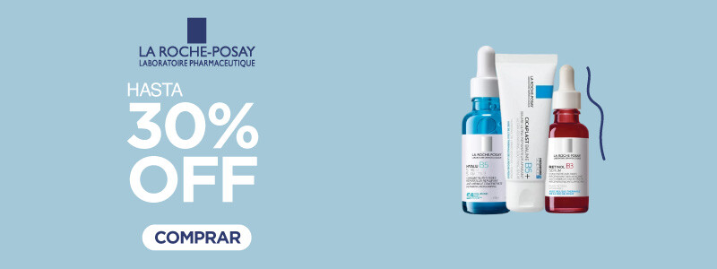 La Roche Posay hasta 30% off.
