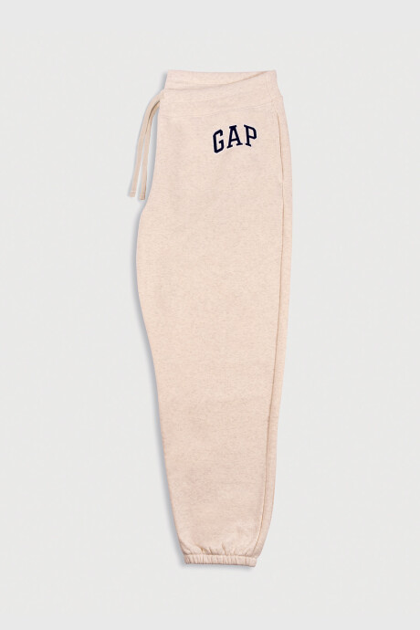 Pantalón Deportivo Logo Gap Con Puño Mujer Oatmeal Heather