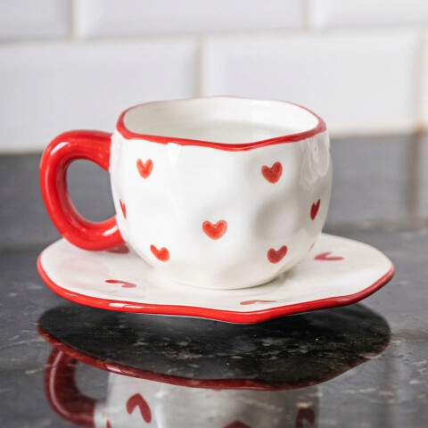 Taza de cerámica corazones 350ml Taza de cerámica corazones 350ml