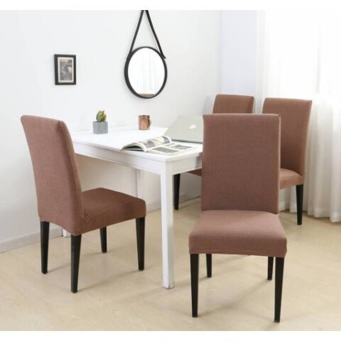 Set 6 Fundas Para Silla Cubre Asientos Elastizada Lisa marrón