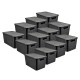 Set x12 caja organizadora simil ratán 7lts NEGRO
