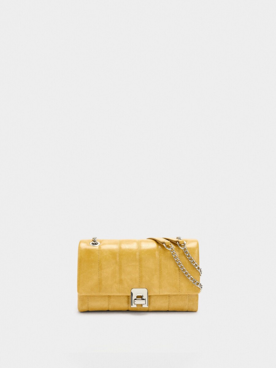 Bolso De Hombro Acolchado amarillo