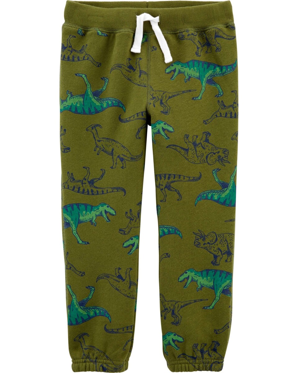 Pantalón de algodón con felpa diseño dinosaurios 