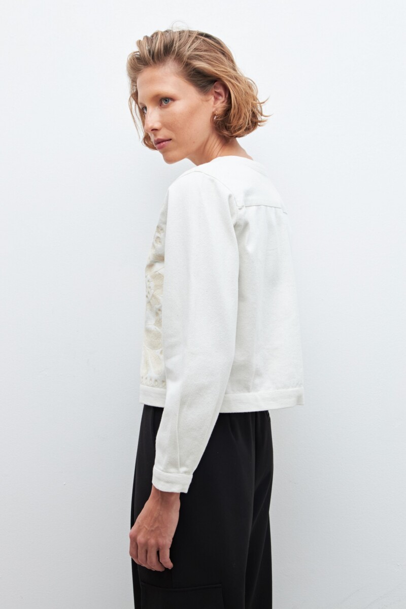 Chaqueta bordada blanco
