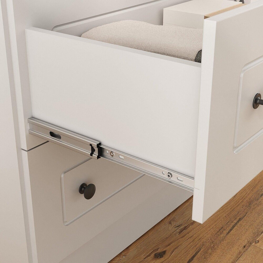 Ropero Americano PLUS 4 puertas 2 cajones - 100%MDF Blanco
