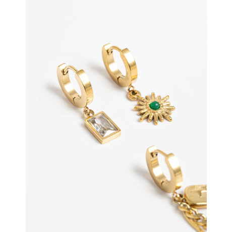 Set De Aros De Acero Dorado