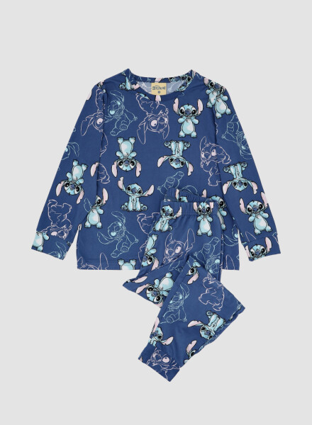Pijama stitch peach Azul