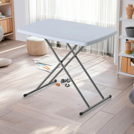 Mesa Plegable Auxiliar Camping Jardín 76x50x28cm Blanco