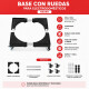 Base con ruedas para electodomesticos grande hasta 80x80 NEGRO