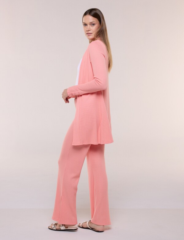 Cardigan Abierto Con Textura CORAL