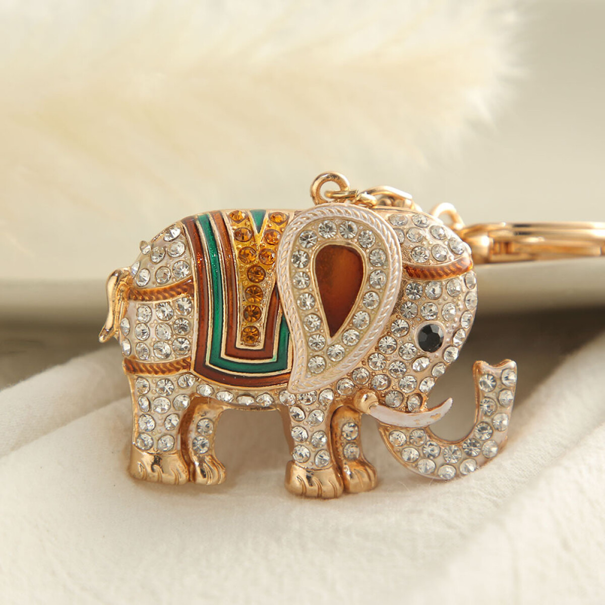 Llavero Elefante Trompa Abajo - Plateado 