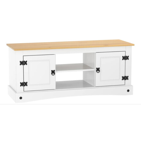 Rack TV Estilo Mexicano Color BLANCO y CERA NATURAL Rack TV Estilo Mexicano Color BLANCO y CERA NATURAL