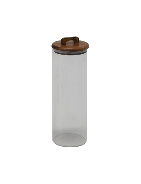 RECIPIENTE BORO 1800ML TAPA MADERA ACACIA D10XH30CM RECIPIENTE BORO 1800ML TAPA MADERA ACACIA D10XH30CM