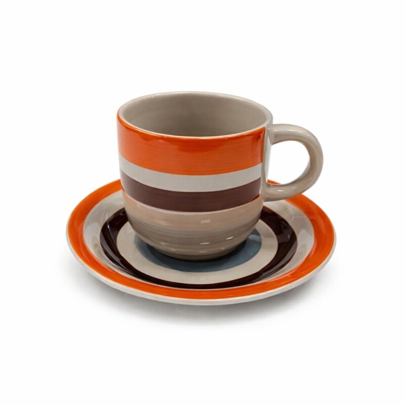 TAZA CON PLATO HANDPRINTED TAZA CON PLATO HANDPRINTED
