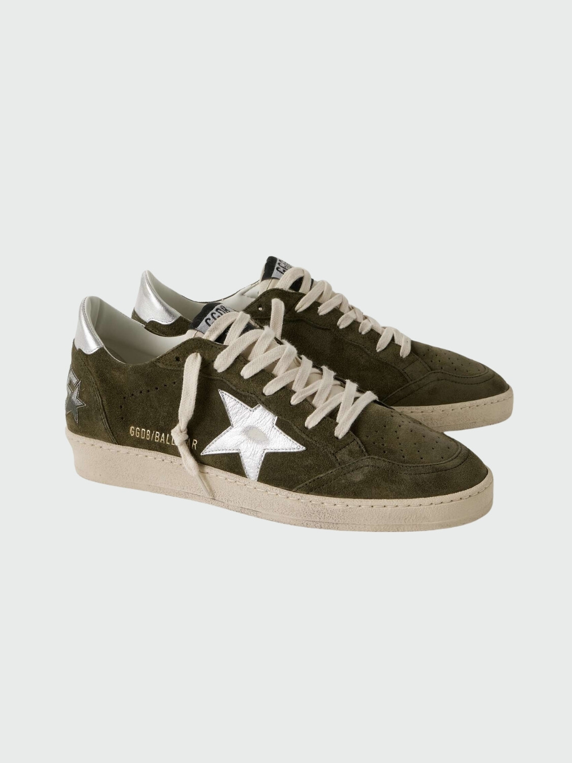 Golden Goose-Championes de gamuza acordonados, Ball star Verde